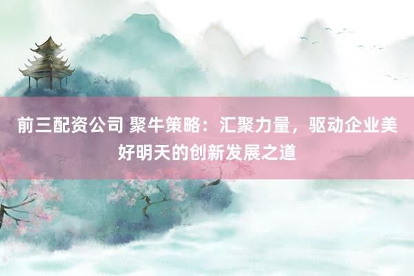 前三配资公司 聚牛策略：汇聚力量，驱动企业美好明天的创新发展之道