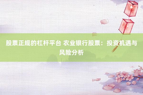 股票正规的杠杆平台 农业银行股票：投资机遇与风险分析