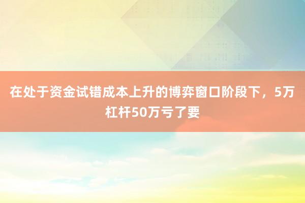 在处于资金试错成本上升的博弈窗口阶段下，5万杠杆50万亏了要