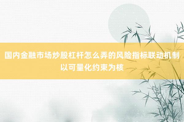 国内金融市场炒股杠杆怎么弄的风险指标联动机制以可量化约束为核