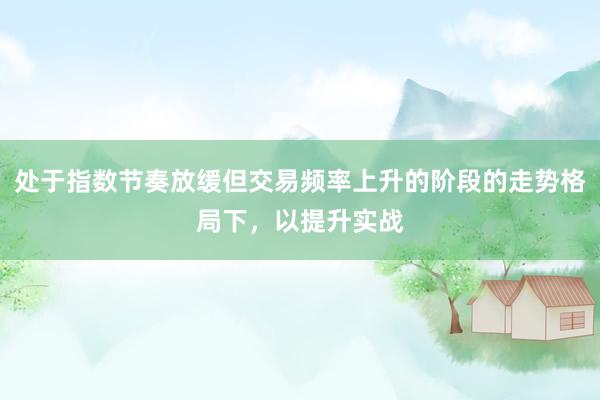 处于指数节奏放缓但交易频率上升的阶段的走势格局下，以提升实战