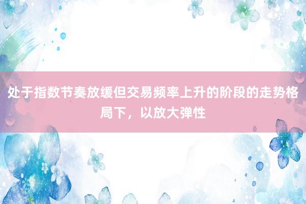 处于指数节奏放缓但交易频率上升的阶段的走势格局下，以放大弹性
