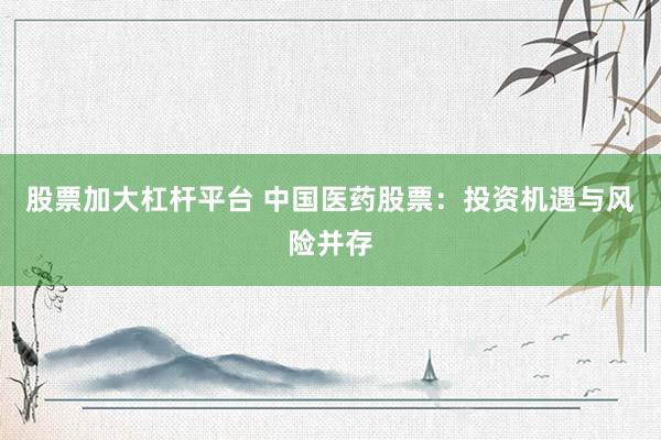 股票加大杠杆平台 中国医药股票：投资机遇与风险并存